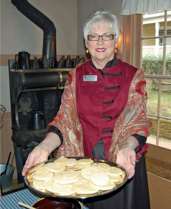 A costumed docent at Jacksonville’s Victorian Christmas.